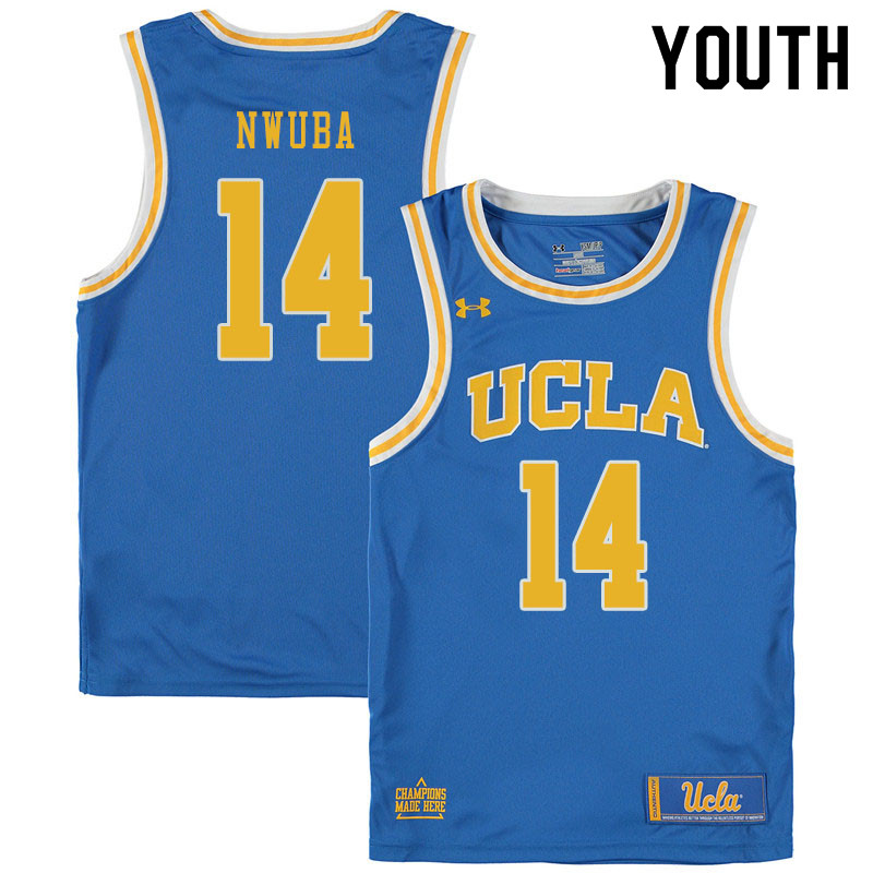 Youth #14 Kenneth Nwuba UCLA Bruins College Basketball Jerseys Sale-Blue